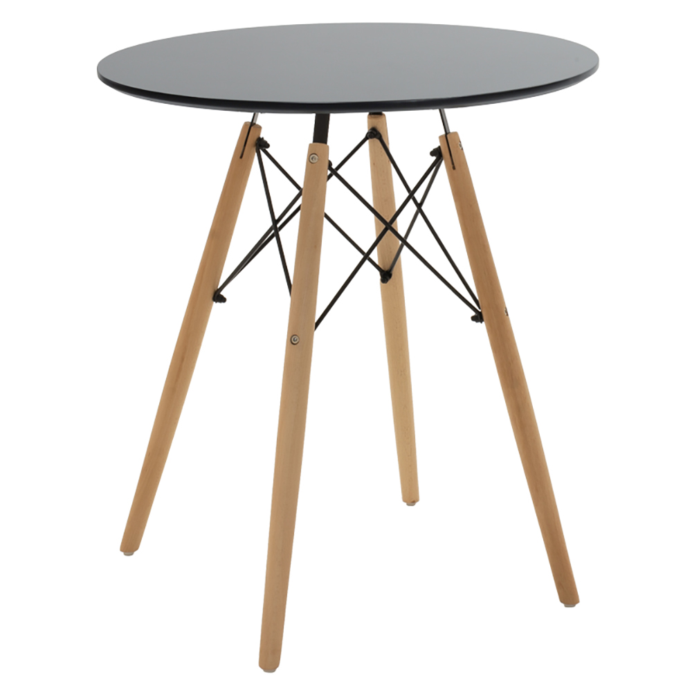 Artekko Artekko Jolly MDF Στρόγγυλο Τραπεζάκι σε Μαύρο Χρώμα (Φ60χ73)cm 047-6222