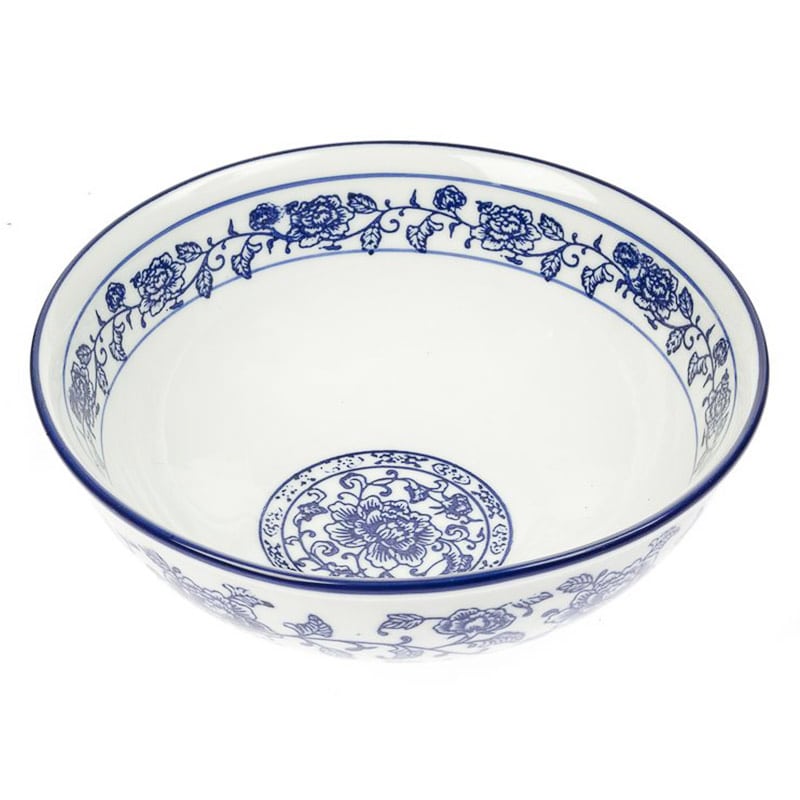Artekko Artekko Floral Μπολ Σαλάτας Πορσελάνης Λευκό/Μπλε (16.5x16.5)cm 082-2202