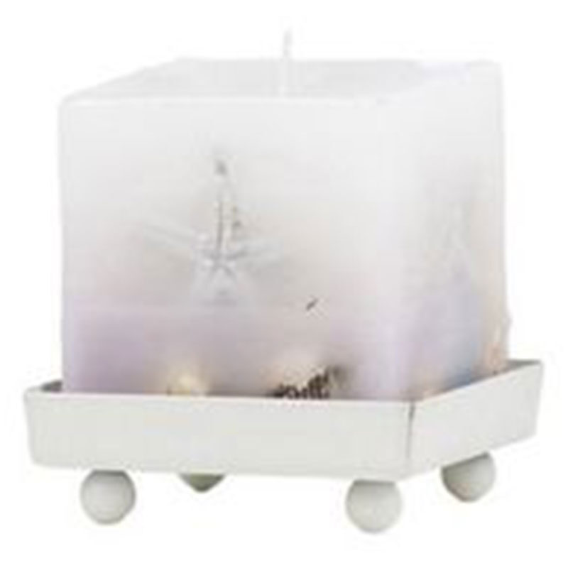 Artekko Artekko Candle Κερί Παραφίνης Κύβος με Βάση Άσπρο/Μπλε (8x8x9)cm 127-2034