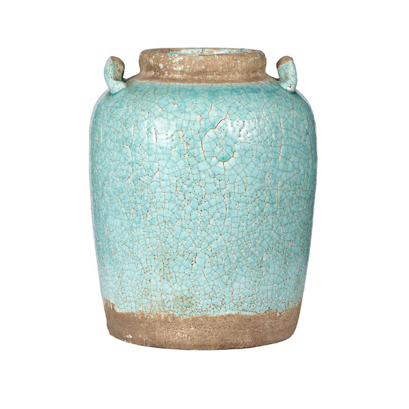 Artekko Artekko Candia Βάζο από Τερακότα Γαλάζιο Πατίνα (27.5x27.5x35.5)cm 1342