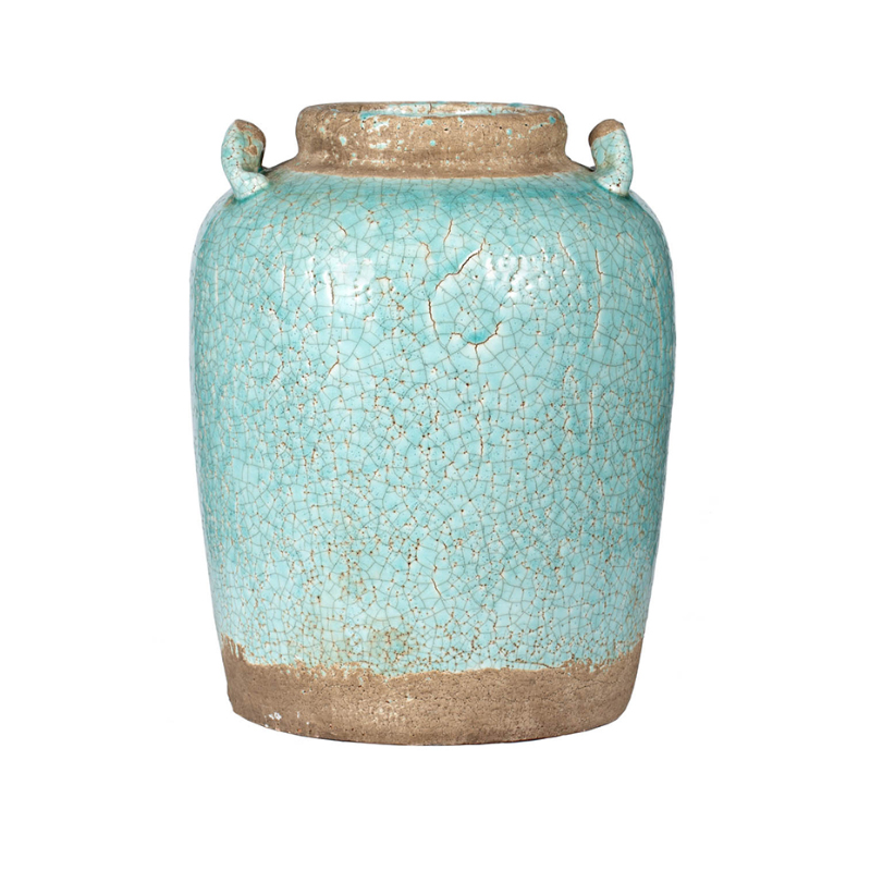 Artekko Artekko Candia Βάζο από Τερακότα Γαλάζιο Πατίνα (27.5x27.5x35.5)cm 1342