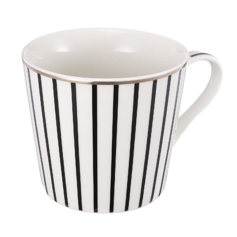 Artekko Artekko Iqorser Κούπα Πορσελάνης Bone China σε Λευκό με Μαύρο (13.5x9.5x9)cm 1347A-DS