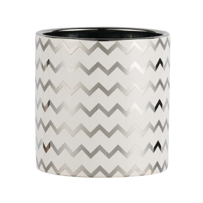 Artekko Artekko Silver Κεραμικό Κασπώ σε Λευκό με Ασημί (14x14x14)cm 1860
