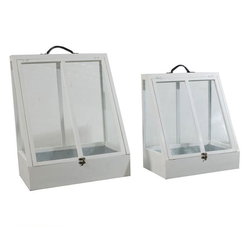 Artekko Artekko High Ξύλινα Λευκά Θερμοκήπια Σετ 2 Τεμαχίων 200-3213