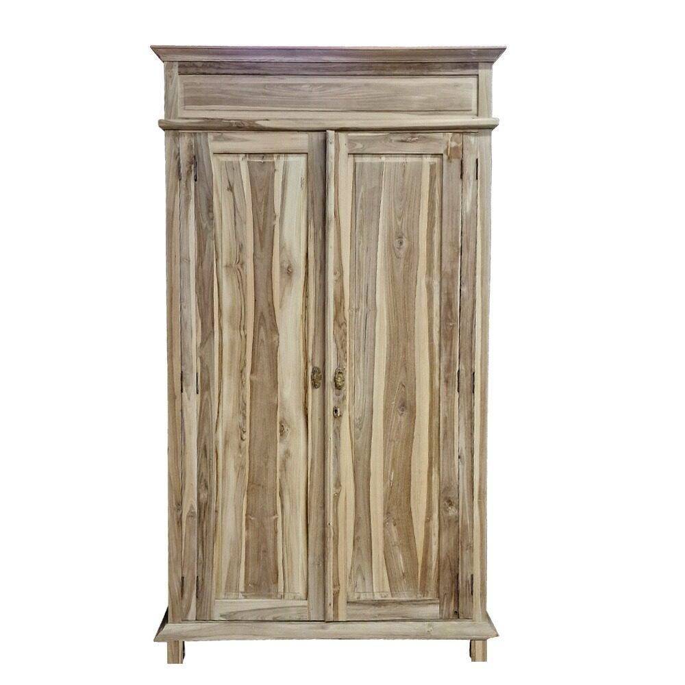 Artekko Artekko Munggur Ξύλινη Ντουλάπα σε Ανοιχτό Καφέ (130x58x210)cm 201-0469