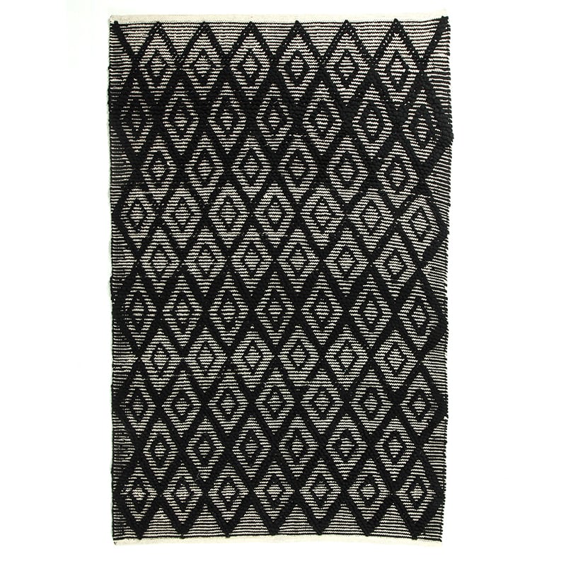 Artekko Artekko Feed Χαλί Χειροποίητο ΑσπρόΜαύρο (120x18x2)cm 303-1496