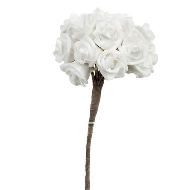 Artekko Artekko Roses Bouquet Μπουκέτο με Τεχνητά Τριαντάφυλλα Λάτεξ Λευκό (15x15x65)cm 304-2046