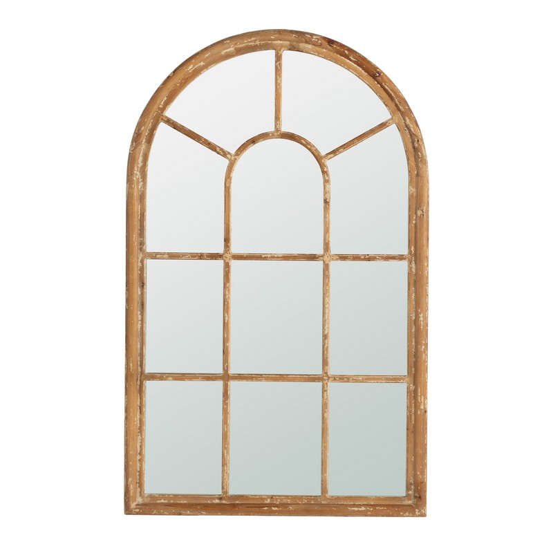 Artekko Artekko Arch Καθρέπτης Τοίχου σε Καφέ Πατίνα από MDF και Ξύλο Ελάτης (86.4x3.8x137.9)cm 33248