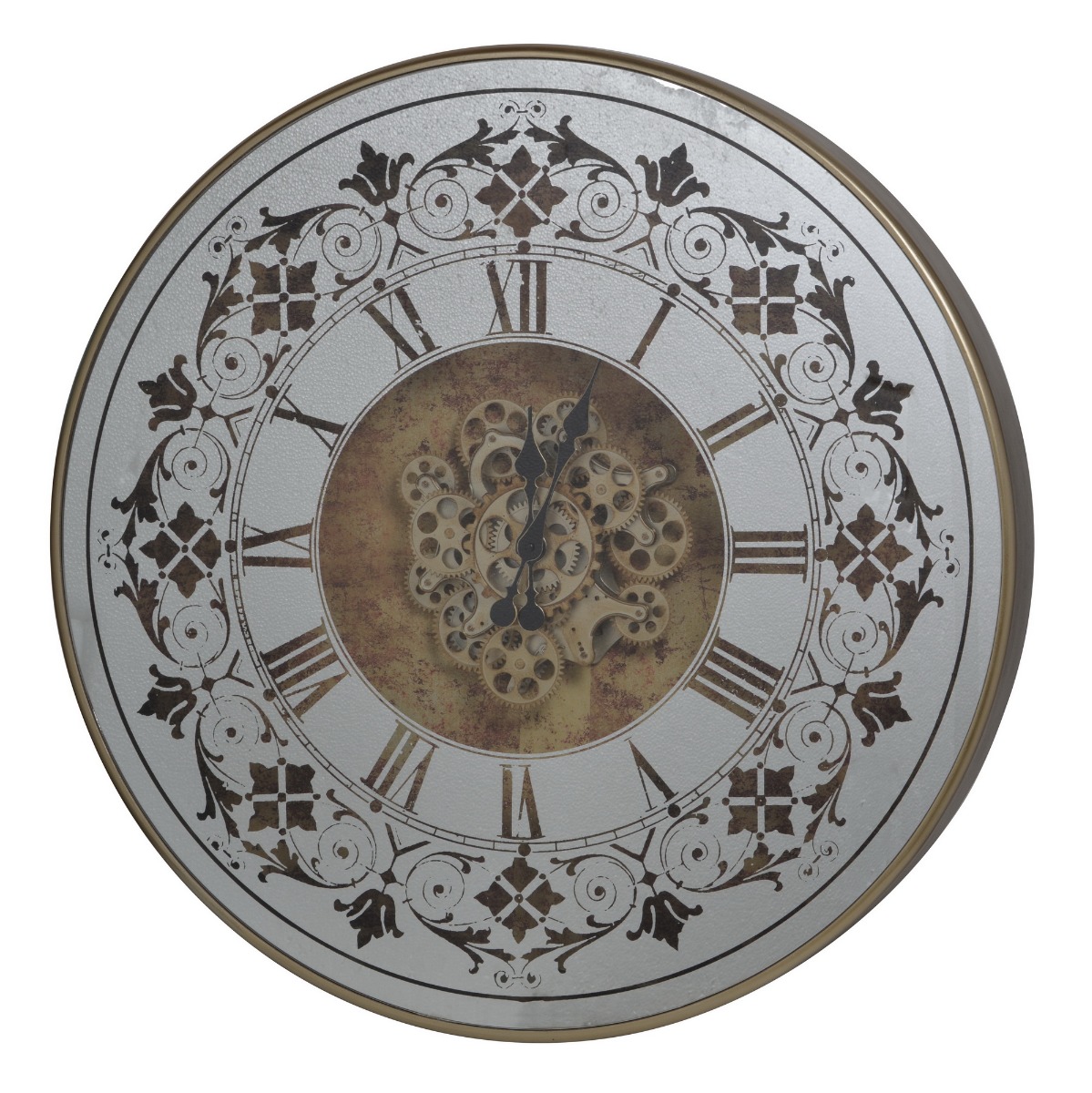 Artekko Artekko Clock Ρολόι Τοίχου με Καθρέφτη MDF Γυαλί Μπρονζέ (81.8x10.2x81.8)cm 38535-2