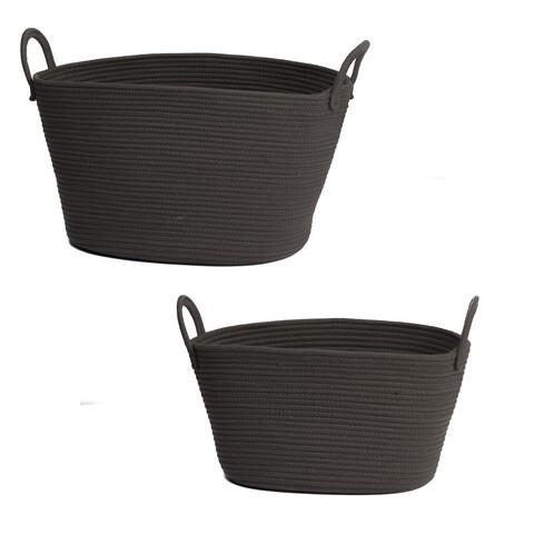 Artekko Artekko Lorne Καλάθια Πλεκτά Ανθρακί (58x38x37)cm Σετ/2 40690-GRAY