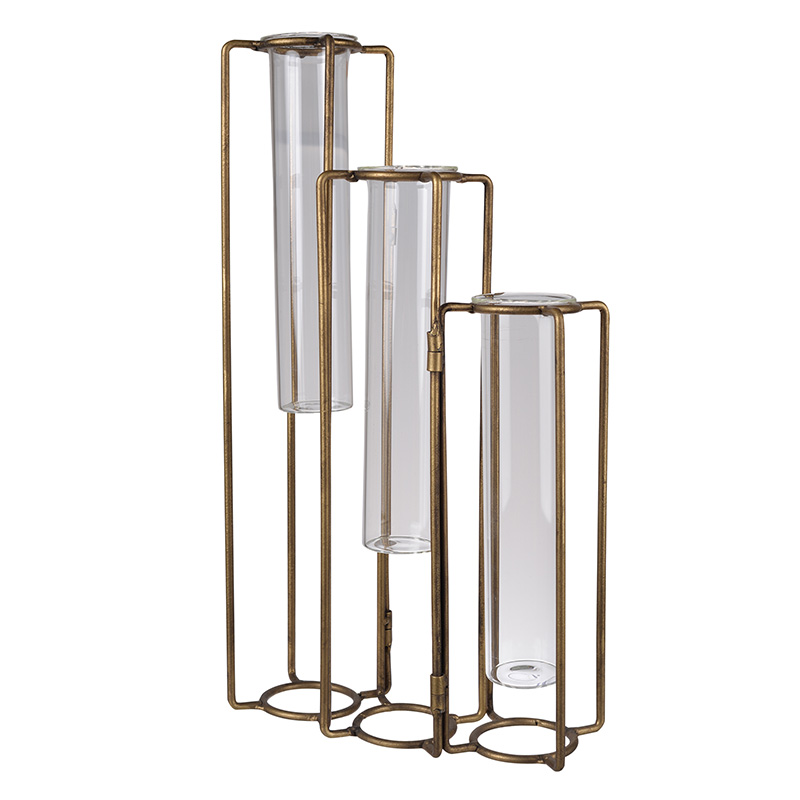 Artekko Artekko Pedestal Χρυσό Ασύμμετρο Μεταλλικό Βάζο (21.5x7x38.8)cm 41119