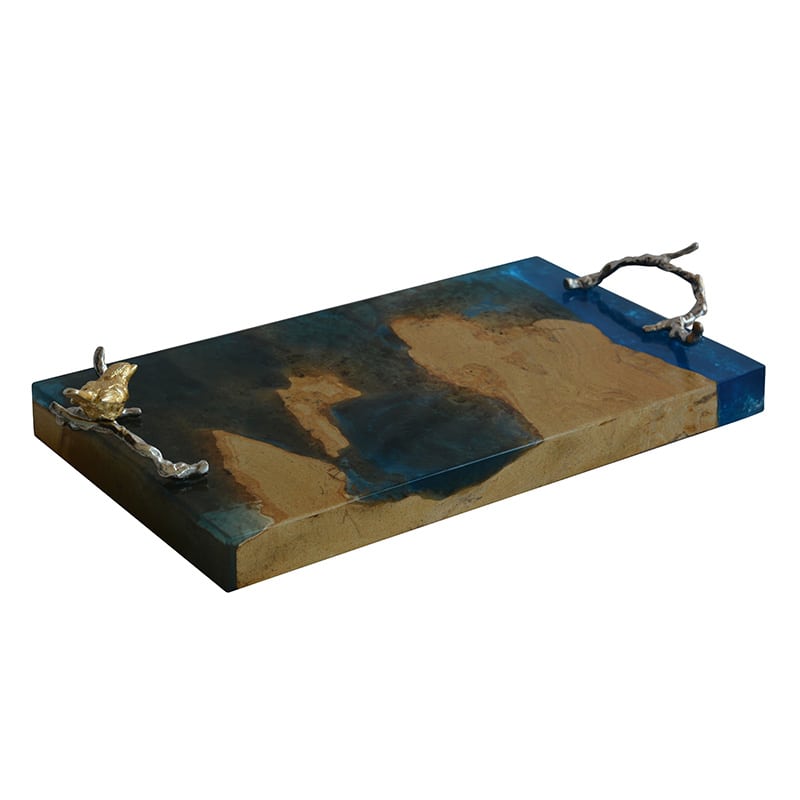 Artekko Artekko Troi Δίσκος Διακοσμητικός Μπλέ (60x30x10)cm 42850-BLUE