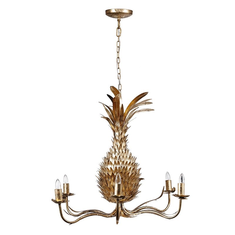 Artekko Artekko Pineapple Φωτιστικό Οροφής Ανανά 6φωτο (E14) Μεταλλικό Χρυσό (68x61x68)cm 43061