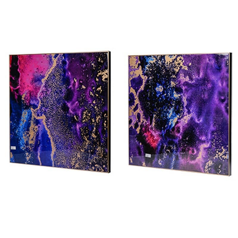 Artekko Artekko Deep Space Διακοσμητικός Πίνακας σε Μεταλλικό Καμβά Σετ 2 Τεμαχίων (90x90)cm 43937-DS