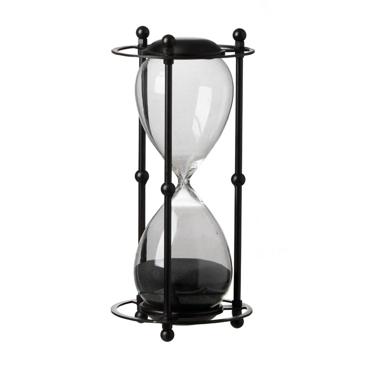 Artekko Artekko Hourglass Διακοσμητική Κλεψύδρα σε Μαύρη Μεταλλική Βάση με Μαύρη Άμμο (15.8x15.8x33)cm 44360-BLAC