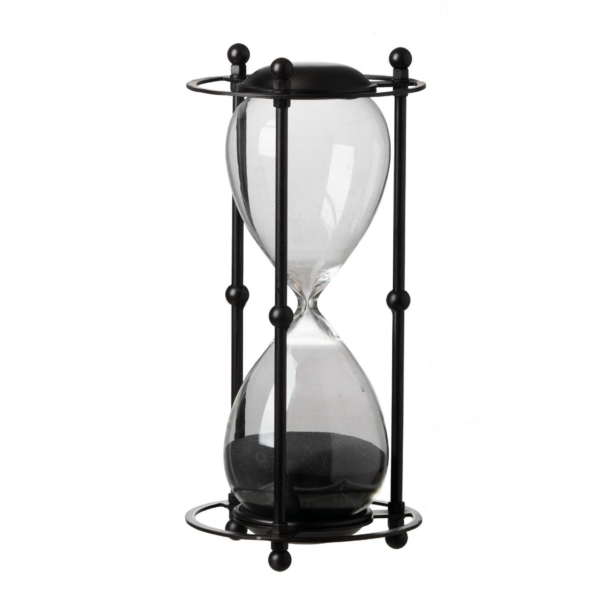 Artekko Artekko Hourglass Διακοσμητική Κλεψύδρα σε Μαύρη Μεταλλική Βάση με Μαύρη Άμμο (15.8x15.8x33)cm 44360-BLAC