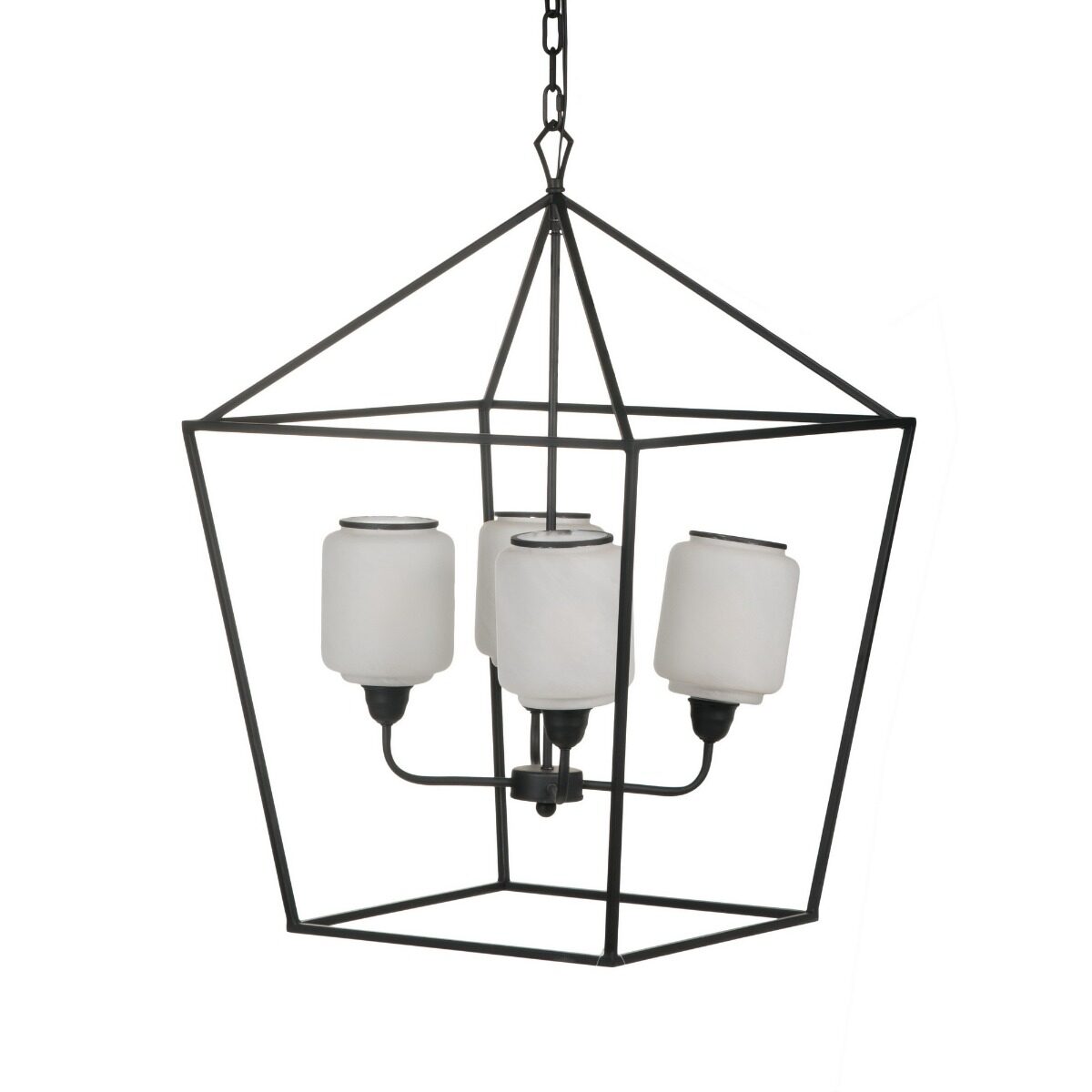 Artekko Artekko Chandelier Φωτιστικό Οροφής Πολυέλαιος Μέταλλο Μαύρο (55x55x85)cm 44417-DS