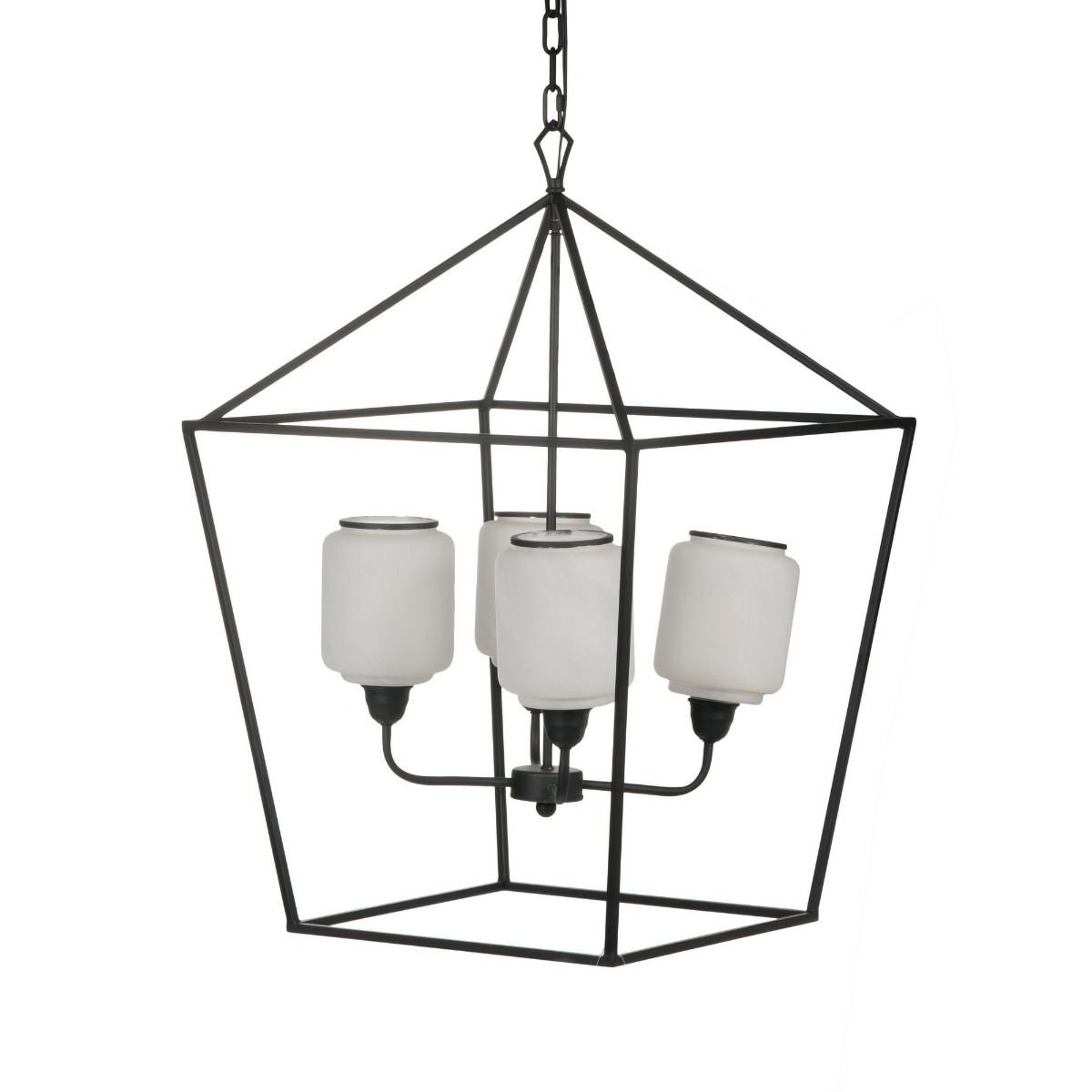 Artekko Artekko Chandelier Φωτιστικό Οροφής Πολυέλαιος Μέταλλο Μαύρο (55x55x85)cm 44417-DS