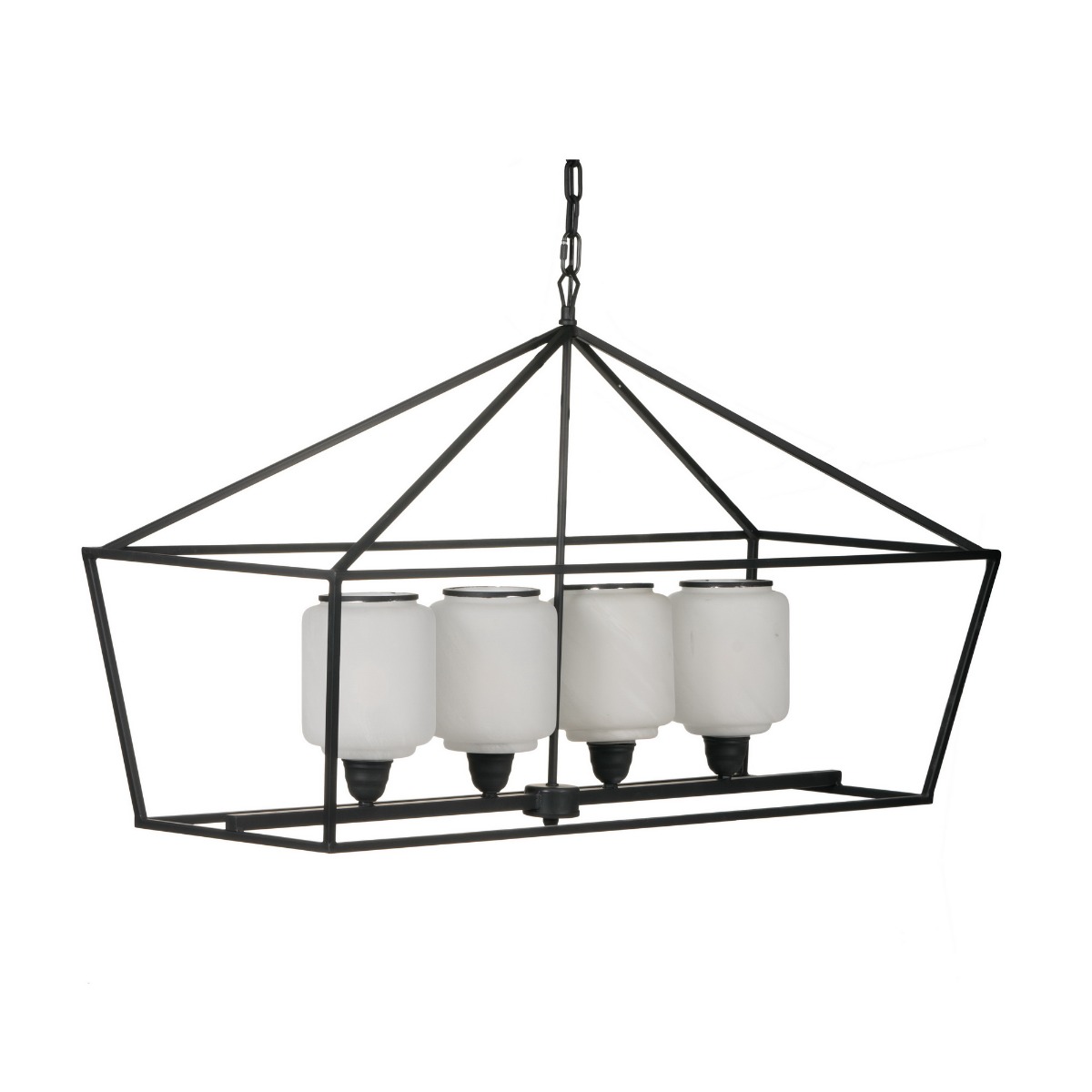 Artekko Artekko Chandelier Φωτιστικό Οροφής Πολυέλαιος Μέταλλο Γυαλί Μαύρο (106x36x60.5)cm 44418-DS