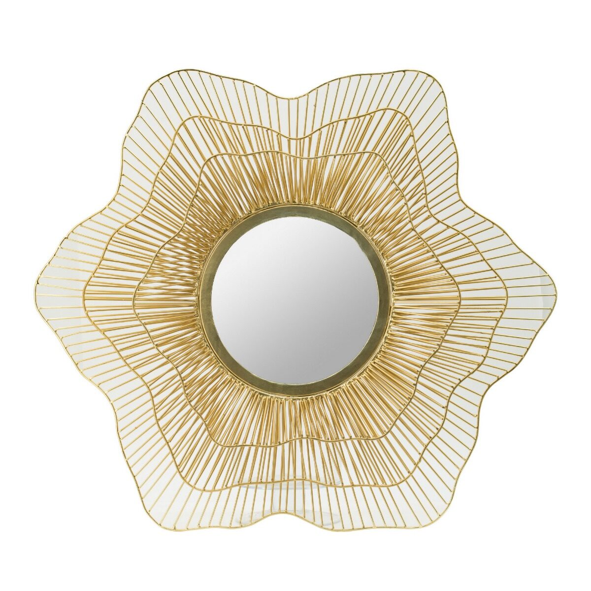 Artekko Artekko Mirror Χρυσός Μεταλλικός Καθρέπτης Τοίχου (68.6x6x68.6)cm 45065