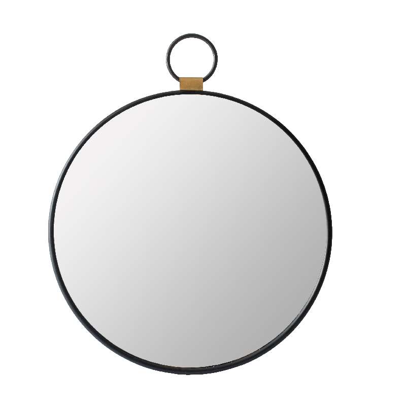 Artekko Artekko Mirror Μαύρος Μεταλλικός Καθρέπτης Τοίχου με Χρυσές Λεπτομέρειες (50x2x58)cm 45258