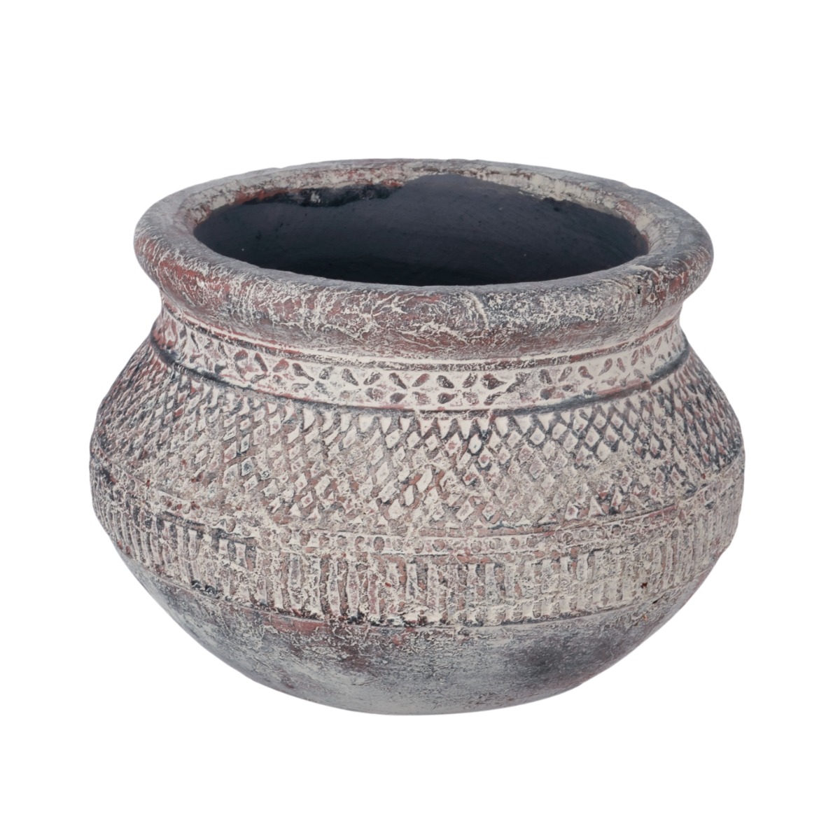 Artekko Artekko Pot Κασπώ από Τερακότα σε Γκρι Πατίνα (21x21x15)cm 460165