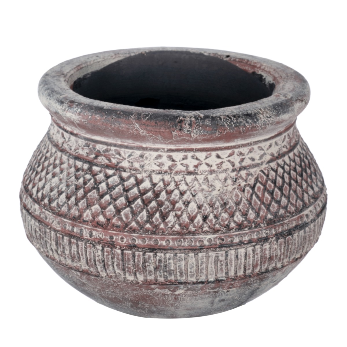 Artekko Artekko Pot Κασπώ από Τερακότα σε Γκρι Πατίνα (25x25x18)cm 460166