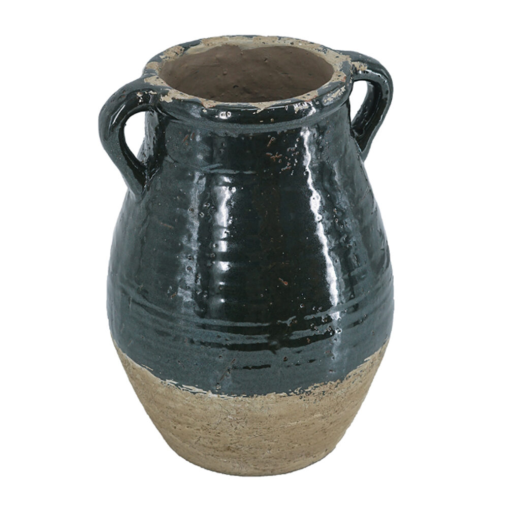 Artekko Artekko Antique Πράσινο Βάζο από Τερακότα (24.5x24.5x33)cm 460268