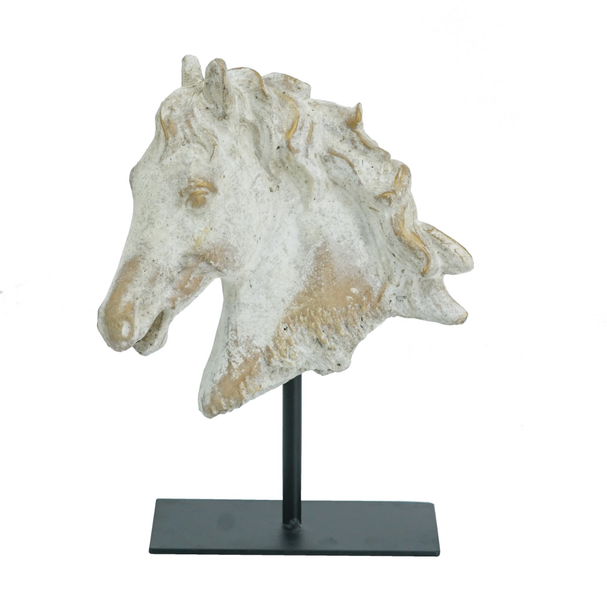 Artekko Artekko Horse Μπεζ Τσιμεντένιο Διακοσμητικό Άλογο σε Μεταλλική Μαύρη Βάση (19x9.5x27)cm 460294