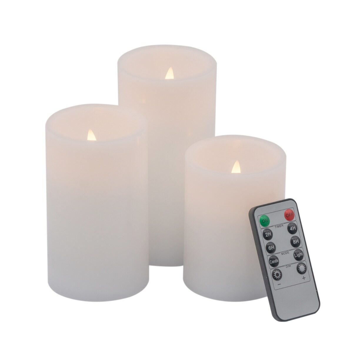 Artekko Artekko Flame Λευκά Κεριά Led με Τηλεχειριστήριο (7.6x7.6x15.2)cm 3pcs 480315-WHIT