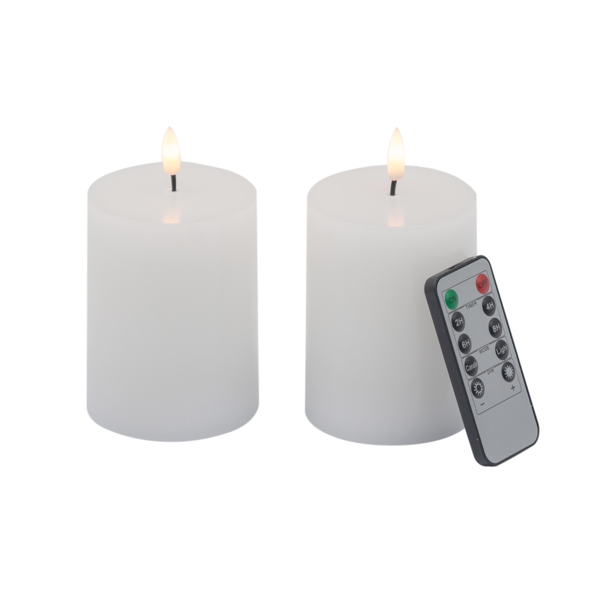 Artekko Artekko Flame Λευκά Κεριά Led με Τηλεχειριστήριο (7.6x7.6x10.2)cm 2pcs 480320-WHIT