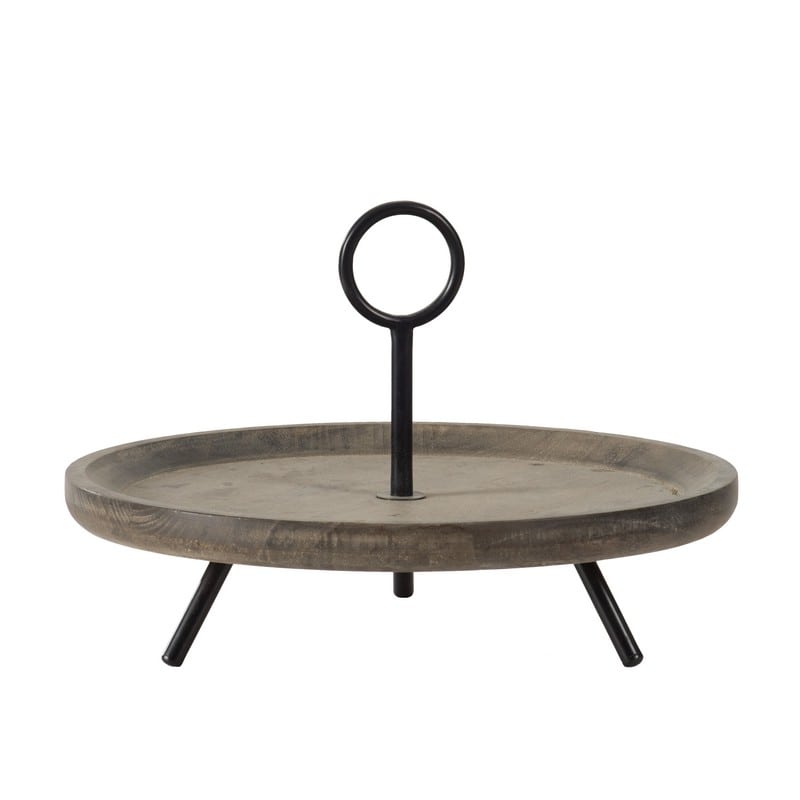 Artekko Artekko Riser Καφέ Ξύλινος Διακοσμητικός Δίσκος (40x40x28)cm 48354