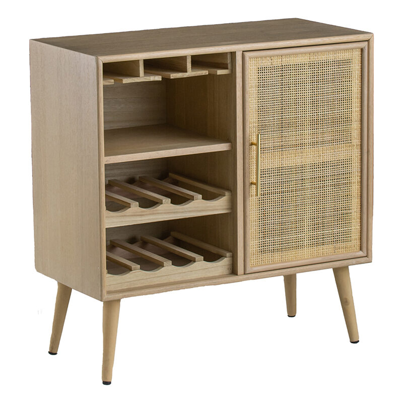 Artekko Artekko Cons MDF Μπουφές Κάβα με Ψάθα σε Φυσική Απόχρωση (75x36x78)cm 48600