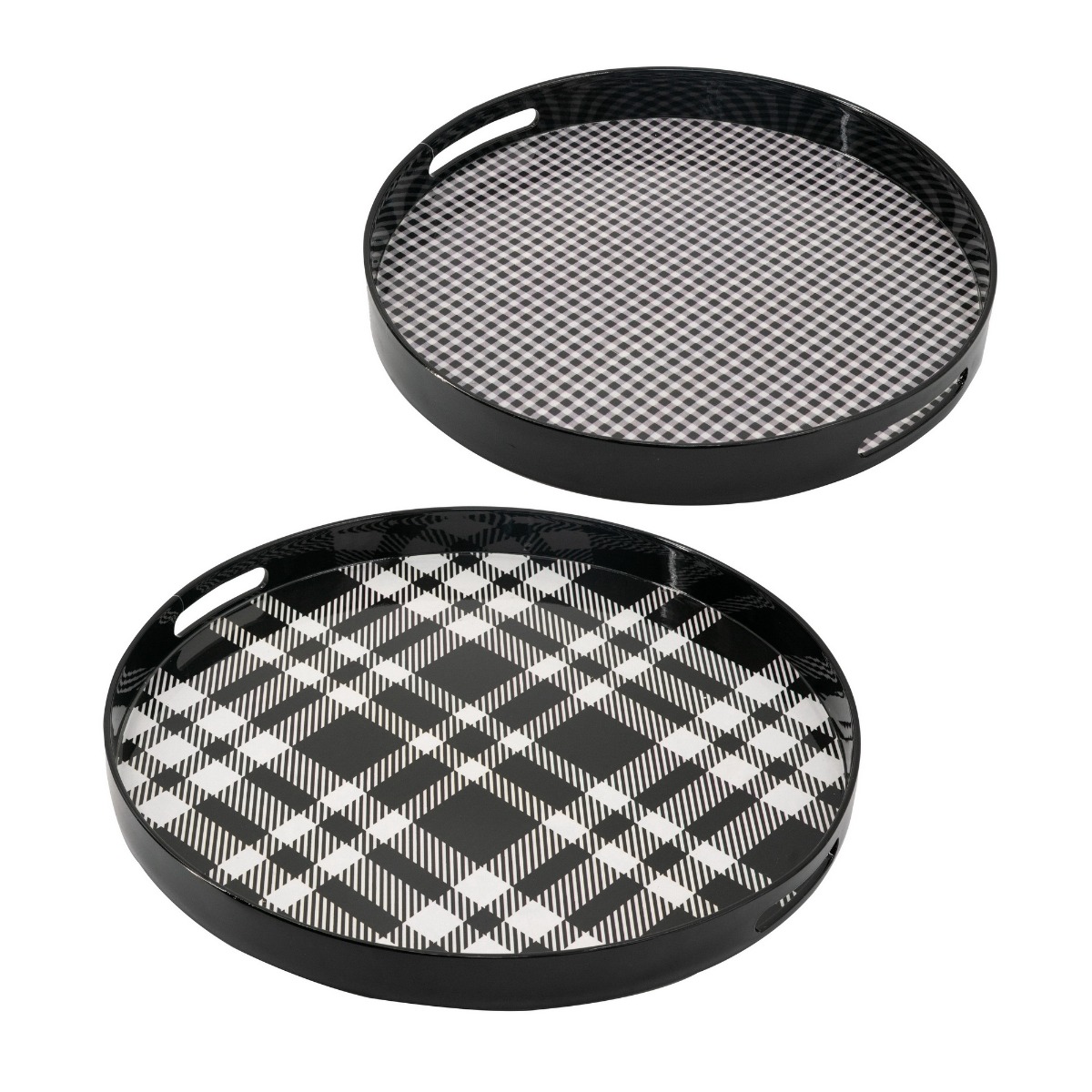 Artekko Artekko Tray Ασπρόμαυροι Πλαστικοί Δίσκοι Σερβιρίσματος (46x46x4)cm 2pcs 48611