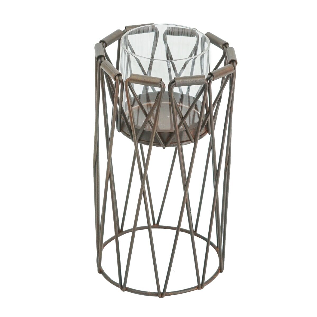 Artekko Artekko Candle Holder Κηροπήγιο Μέταλλο Καφέ (14x14x24)cm 49672