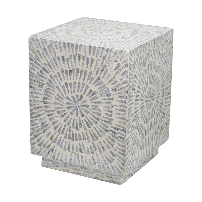 Artekko Artekko Ivory Τραπέζι Βοηθητικό Σκαμπό MDF Capiz Μπεζ (35x35x45)cm 49923