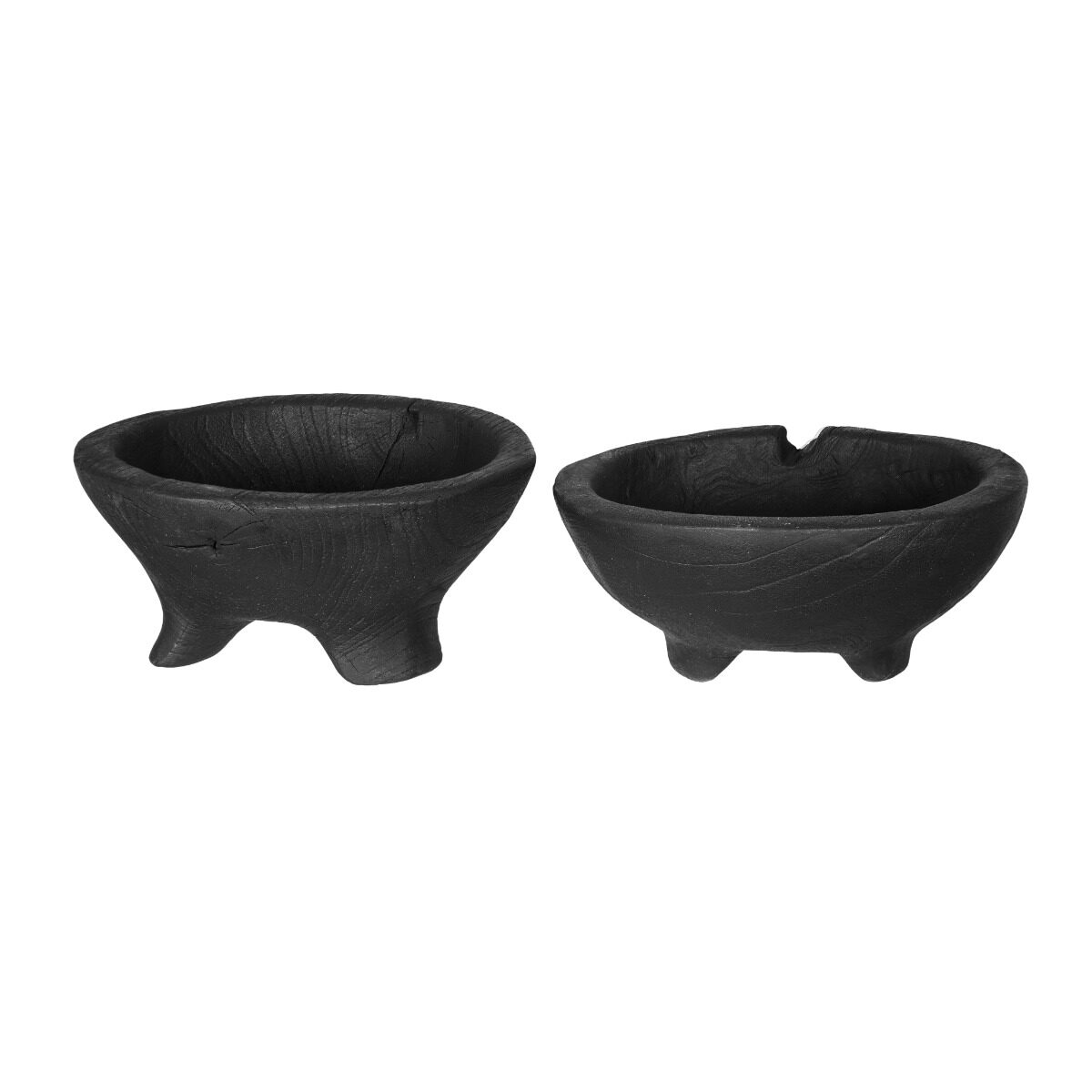 Artekko Artekko Woody Μαύρα Διακοσμητικα Μπολ από Ξύλο Teak (15x15x6)cm 2pcs 49930-BLAC