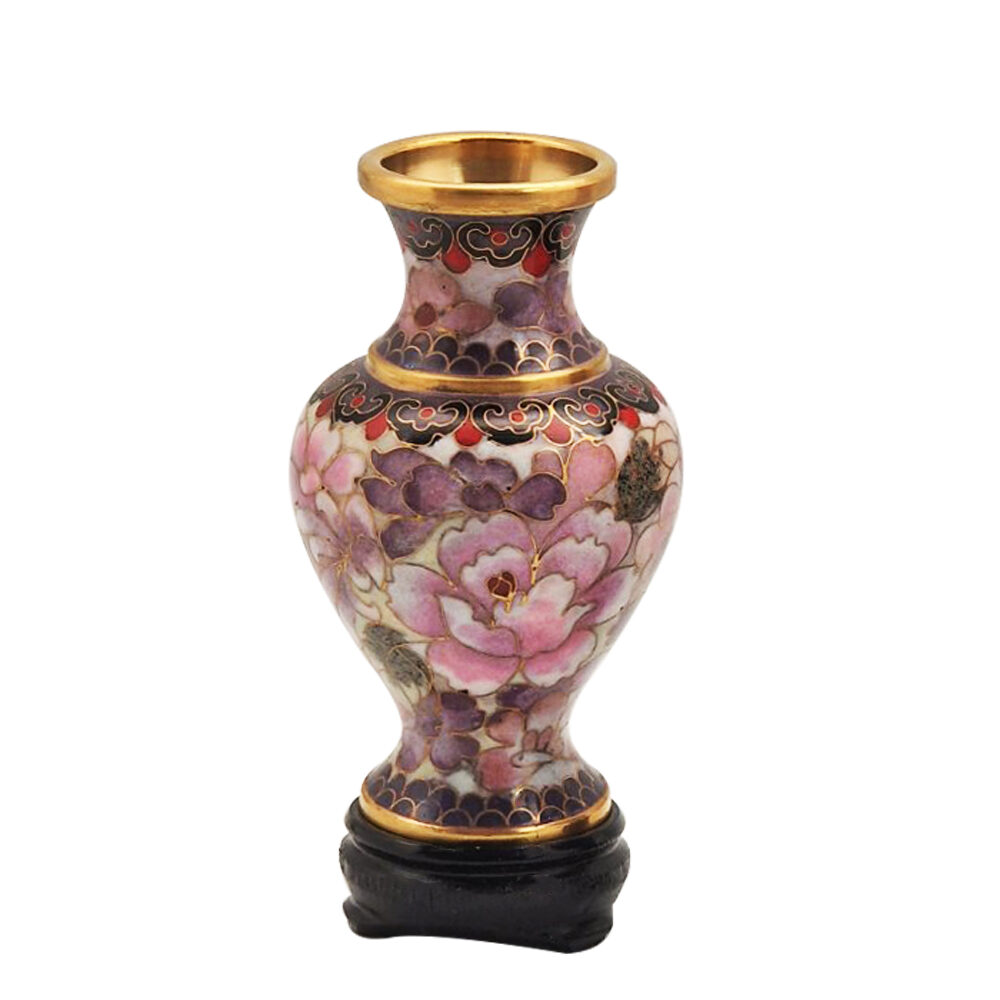 Artekko Artekko Chinese 1000 Flowers Cloisonne Αυθεντικό Χάλκινο Διακοσμητικό Βάζο 11cm 567-0068