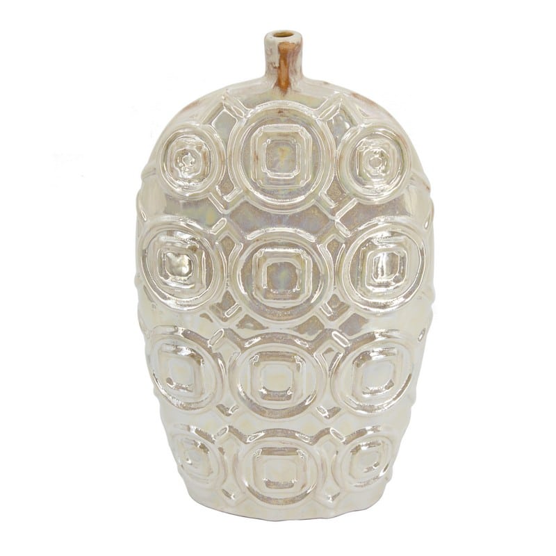 Artekko Artekko Shelby Μπεζ Κεραμικό Βάζο (23.1x9.4x40.4)cm 60077