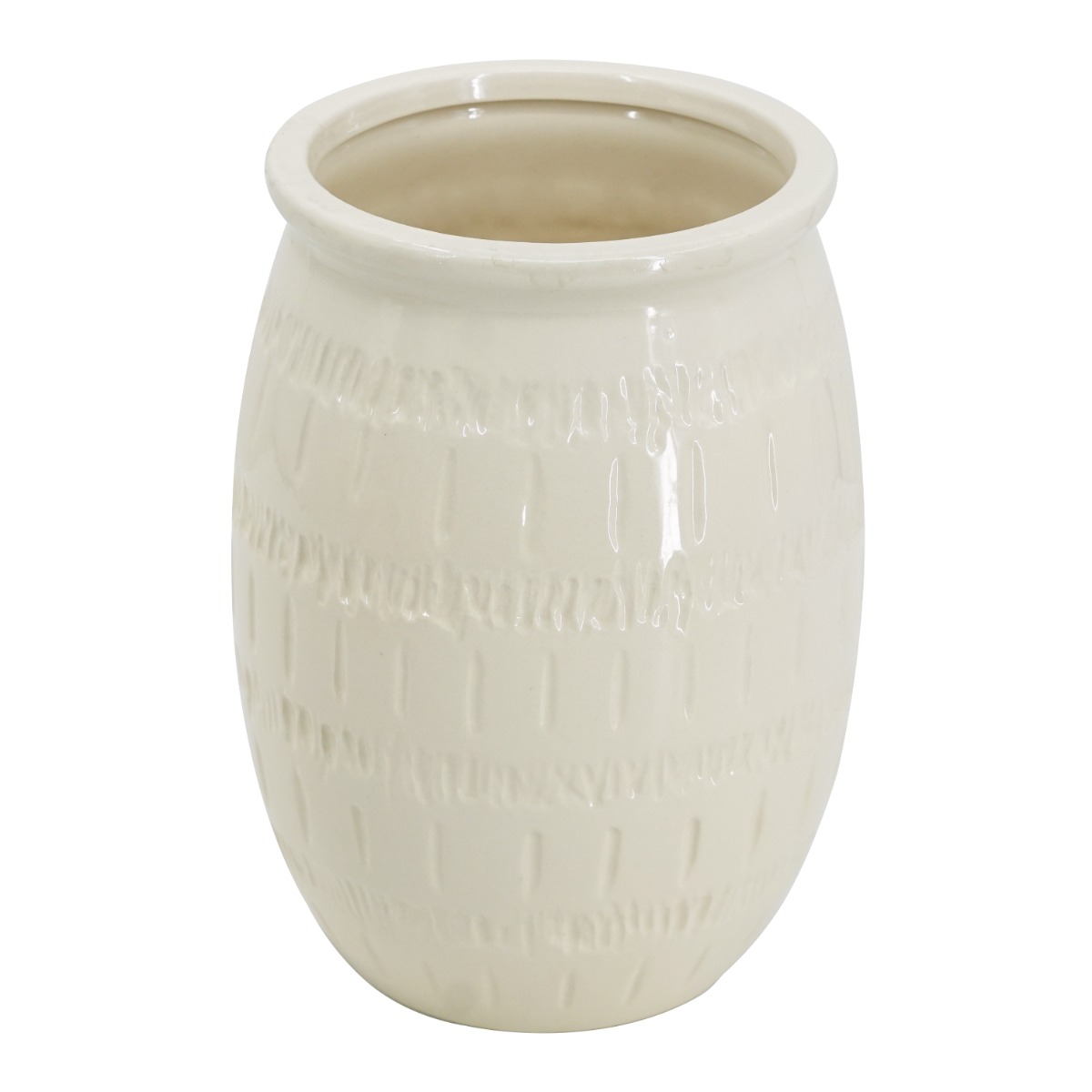 Artekko Artekko Silk Μπεζ Διακοσμητικό Κεραμικό Βάζο (20.5x20.5x28)cm 61024