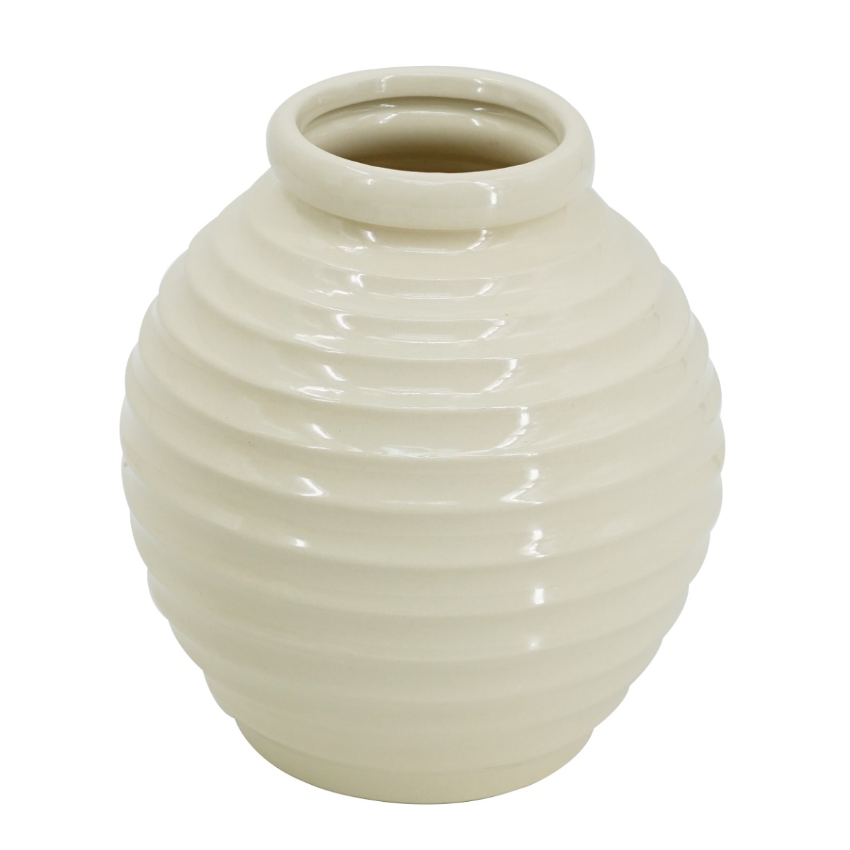 Artekko Artekko Pot Διακοσμητικό Βάζο Κεραμικό Μπεζ (19x19x20)cm 61025