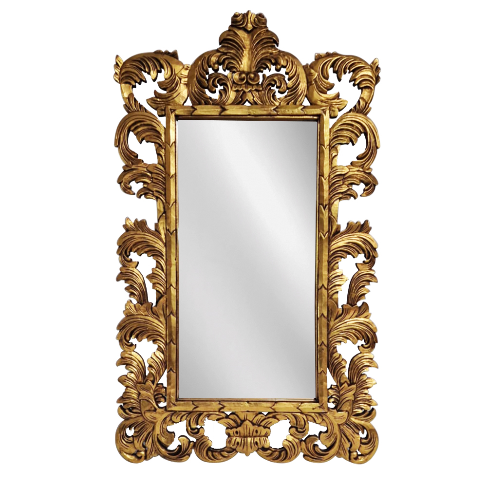 Artekko Artekko Mirroki Ξύλινος Χρυσός Σκαλιστός Καθρέπτης Τοίχου (150x100)cm 667-4005-A