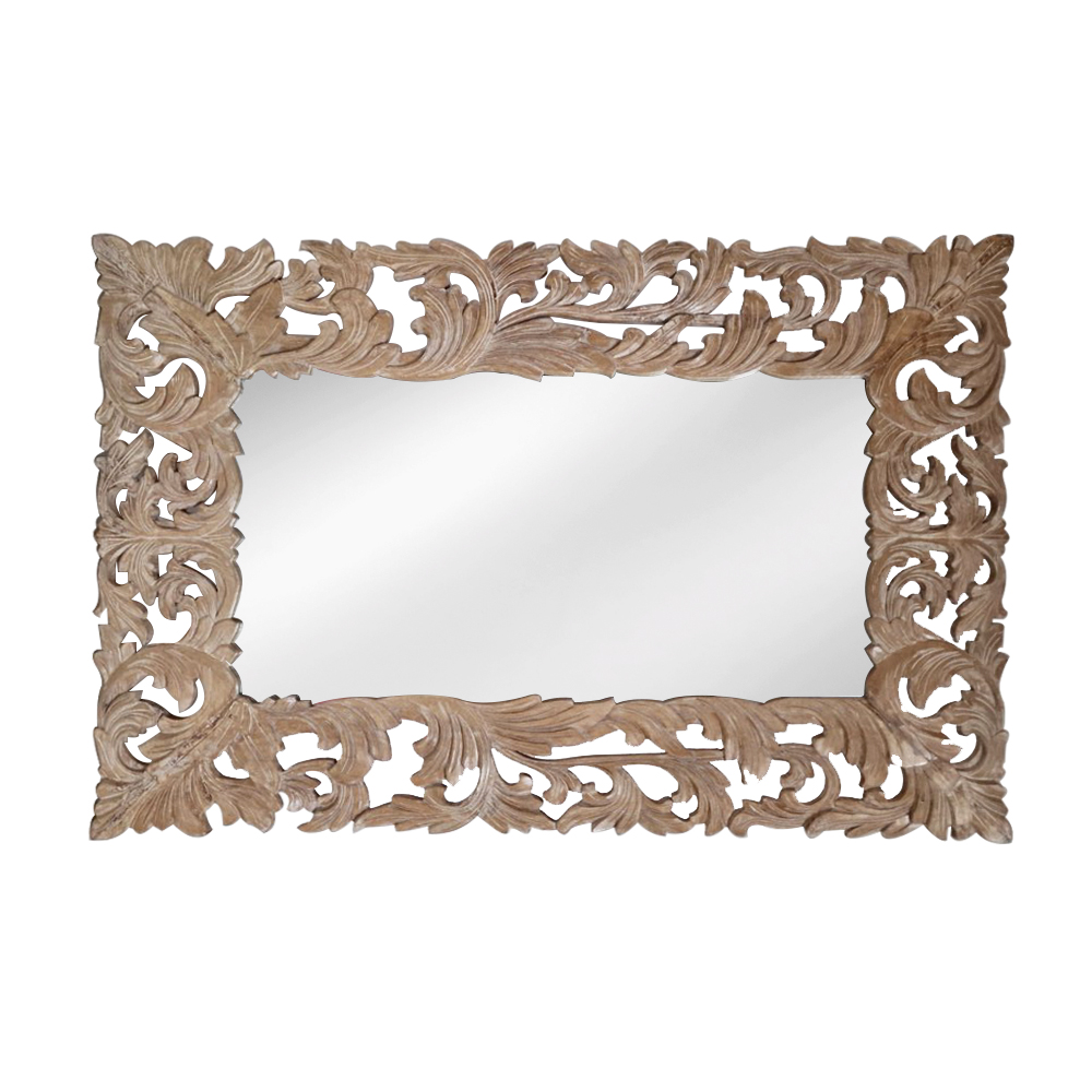 Artekko Artekko Mirroki Ξύλινος Καφέ Πατίνα Σκαλιστός Καθρέπτης Τοίχου (150x100)cm 667-4030
