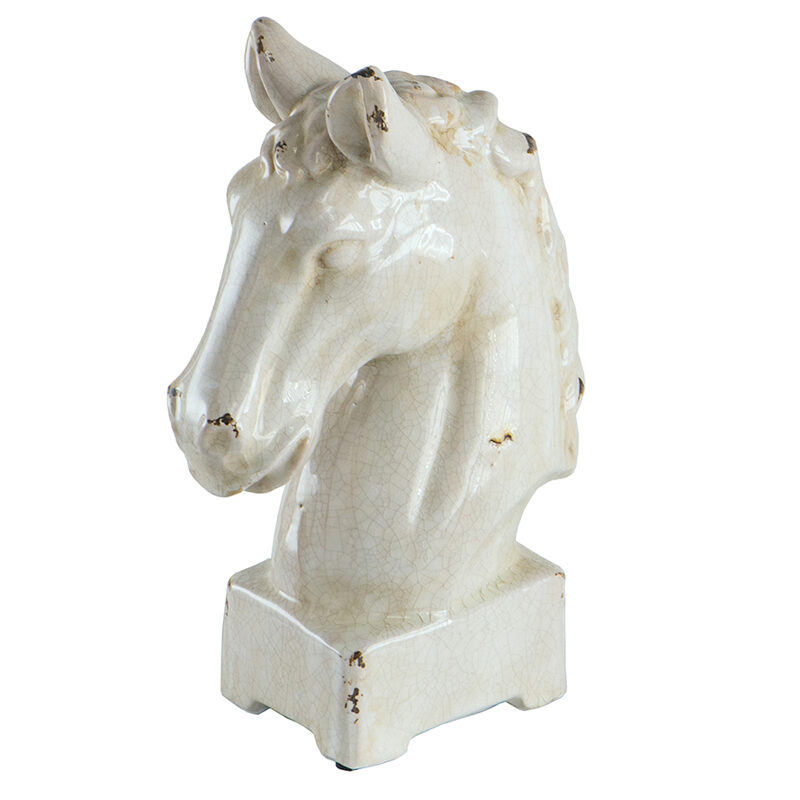 Artekko Artekko Horse Μπεζ Κεραμικό Διακοσμητικό Κεφάλι Αλόγου (26.7x15.2x40.6)cm 66973