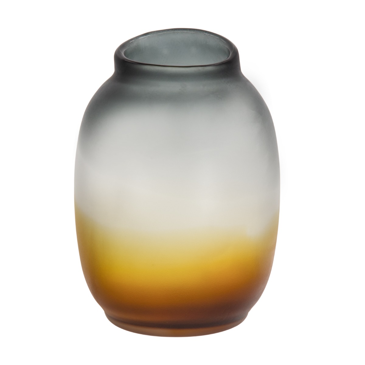 Artekko Artekko Sunset Γυάλινο Διακοσμητικό Βάζο σε Πορτοκαλί και Μαύρη Απόχρωση (20.5x20.5x29)cm 70433