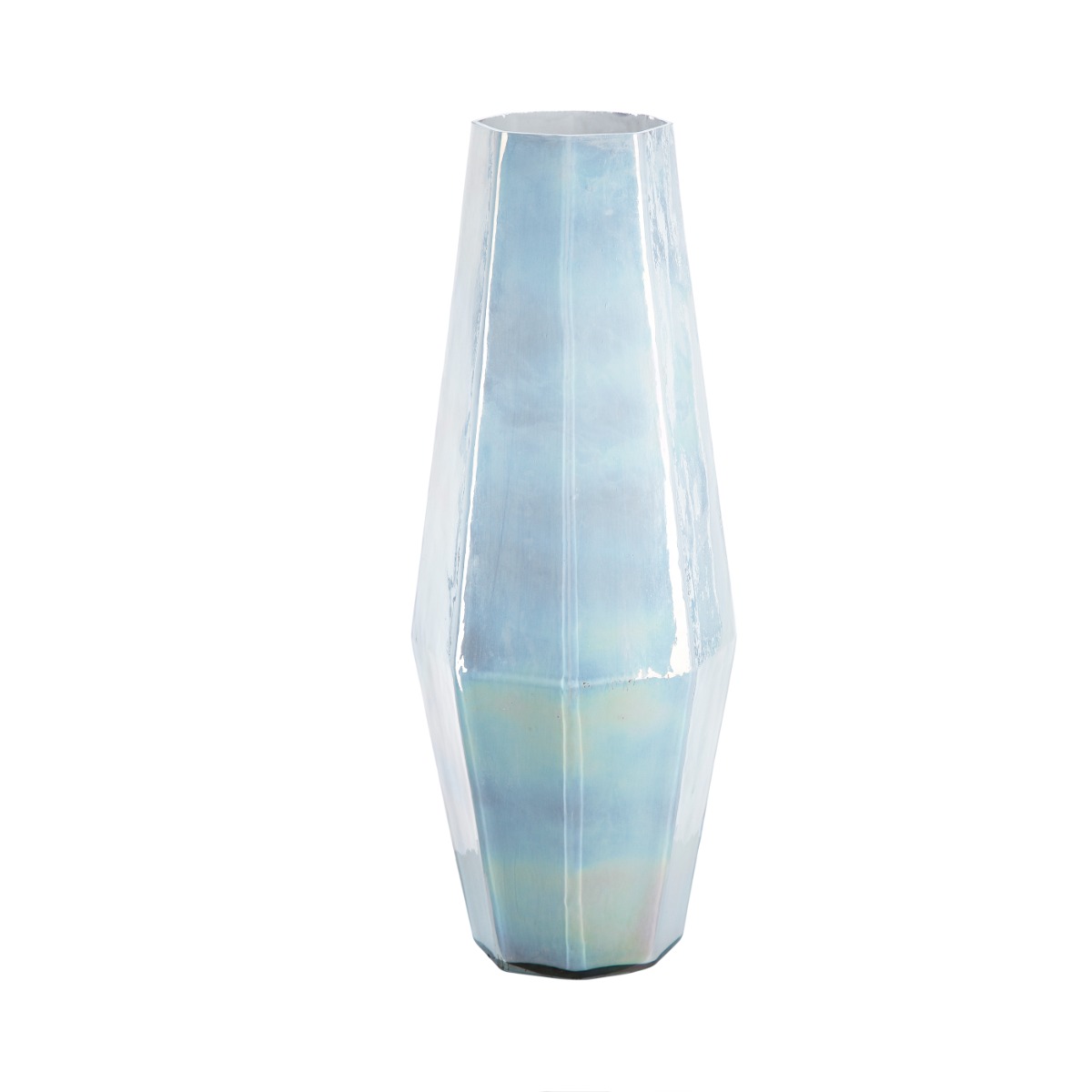 Artekko Artekko Aqua Διακοσμητικό Βάζο Γυάλινο Γαλάζιο (17.5x17.5x51)cm 70441