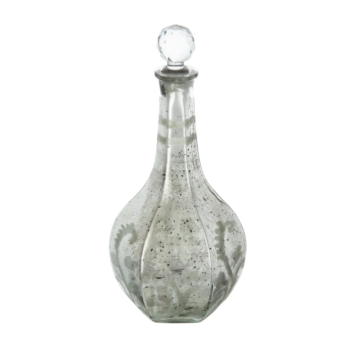 Artekko Artekko Silver Γυάλινο Ασημί Αντικέ Διακοσμητικό Βάζο με Πώμα (12.5x12.5x30.5)cm 70446