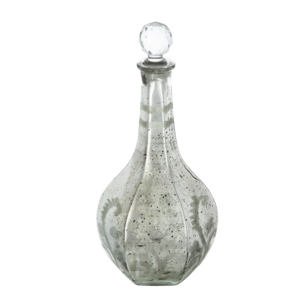 Artekko Artekko Silver Γυάλινο Ασημί Αντικέ Διακοσμητικό Βάζο με Πώμα (12.5x12.5x30.5)cm 70446