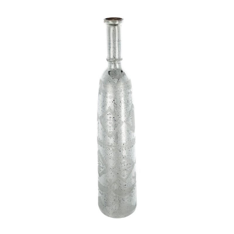 Artekko Artekko Silver Διακοσμητικό Βάζο Αντικέ Γυαλί Ασημί (15x15x76)cm 70449