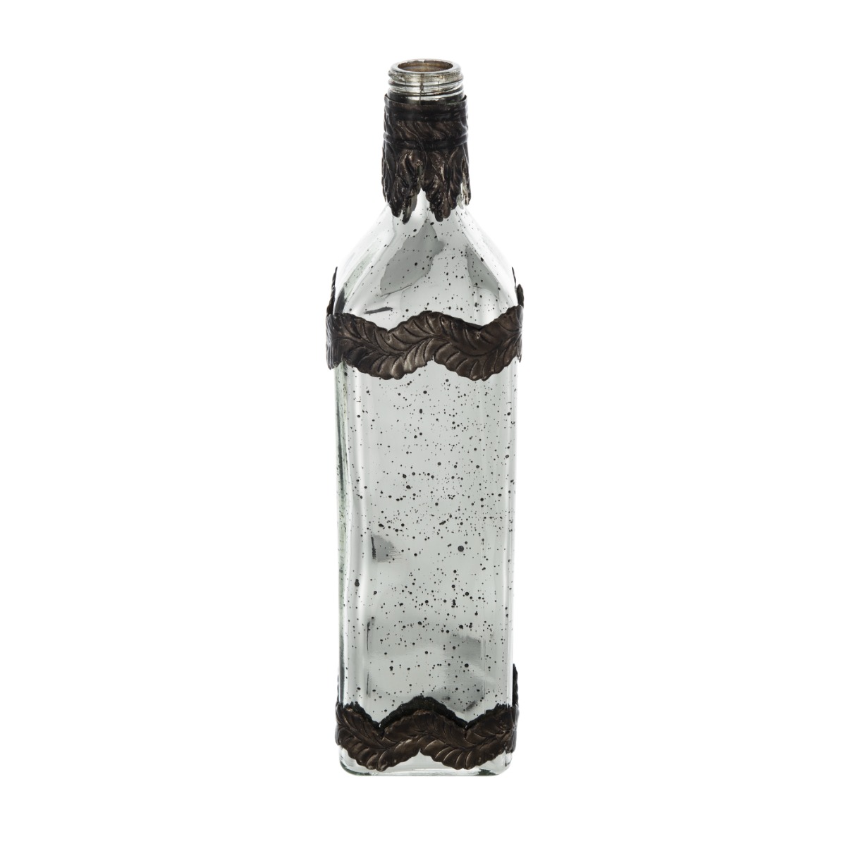 Artekko Artekko Silver Γυάλινο Ασημί Αντικέ Διακοσμητικό Βάζο (7.5x7.5x30.5)cm 70459